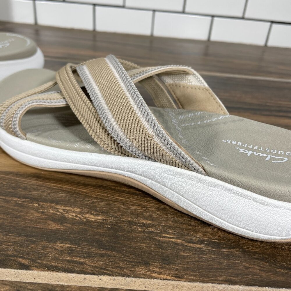 Clarks Mira Isle Shoes Womens Size 7.5 Sand Cloudsteppers Slide Sandal - Picture 4 of 14